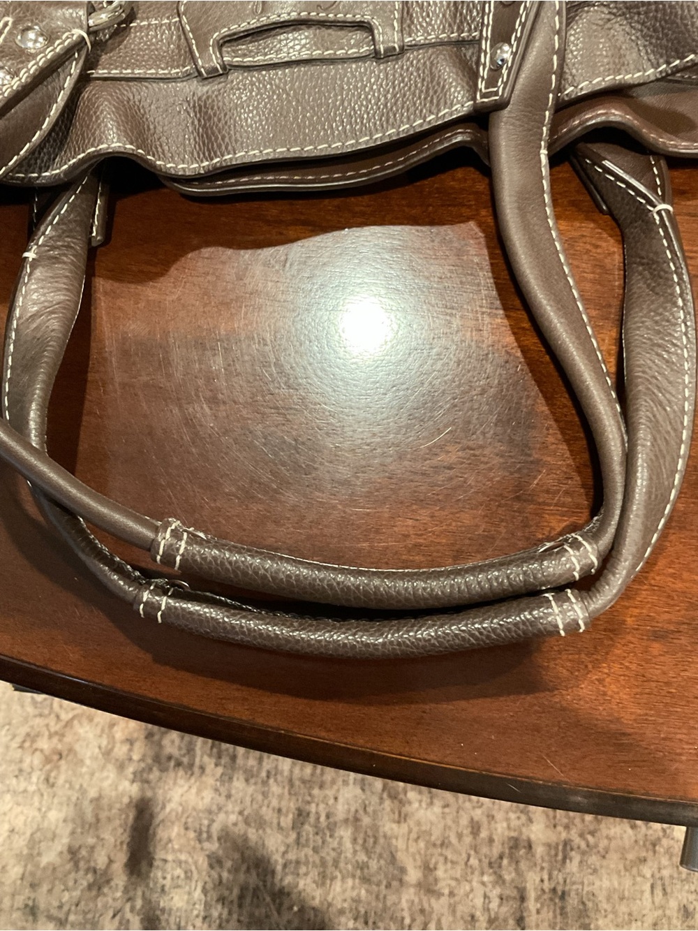 Coach 2009 Penelope Brown Leather Shoulder Tote with Contrast Stitching - Picture 6 of 10